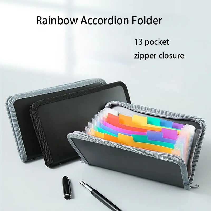 A6 Colorful Expanding File Folder Bag Wallet Documents File Pouch Bill Expanding Folders Organizer Office Binding Supplies