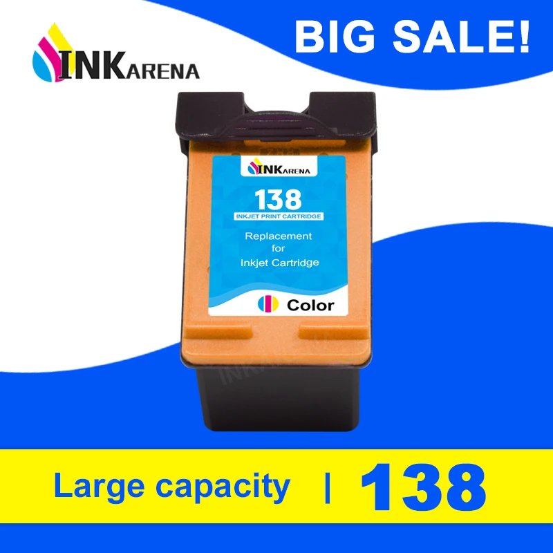 INKARENA Replacement ink cartridge for HP138 138XL C9369H For HP Photosmart2600 2605 2610 2613 2615 2700 2710 2713 Printer