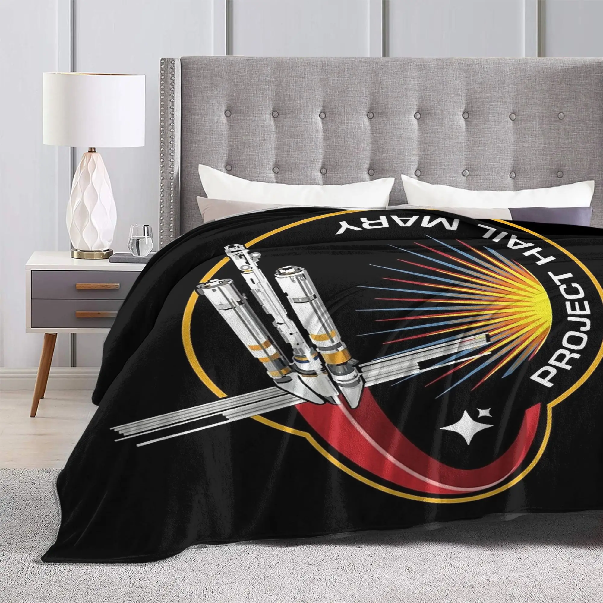 Project Hail Mary Mission Patch Fleece Throw Blankets  Blanket for Home Bedroom Warm Quilt