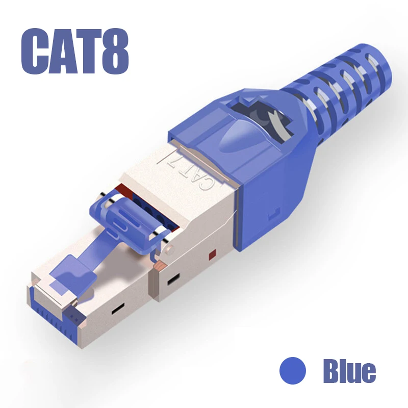 ZoeRax RJ45 CAT8 Cat7 CAT6A-Stecker, werkzeuglos, werkzeugloser RJ45-Abschlussstecker, wiederverwendbar, abgeschirmt, für Ethernet-Kabel, 10 Gbit/s POE