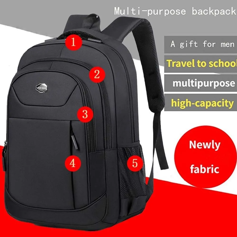 Nylon Students Daypack Scratch Prevention Anti-splash Water Large Capacity School Bag Contrast Color Polyester Laptop Backpack