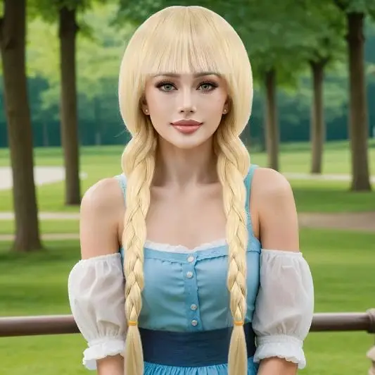 Full Long Straight synthetic Hair Wig, Heat Resistant Wig for Music Festival