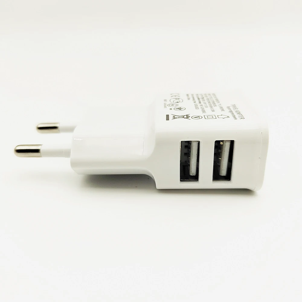 شاحن 1A محمول مزدوج USB محول الطاقة شاحن الهاتف المحمول مقبس كهربائي محول مطابقة ذكي للسفر