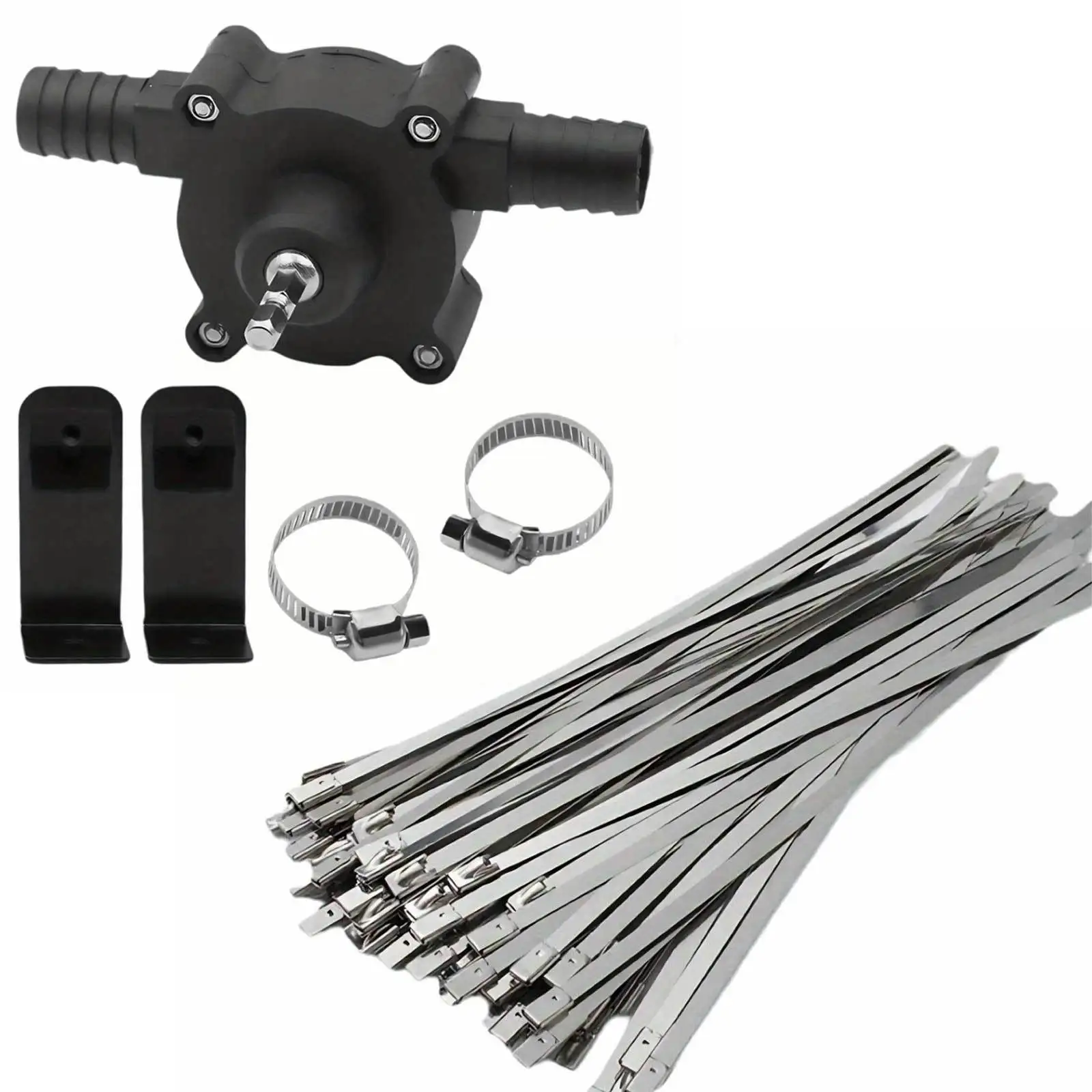 

Portable mini electric drill-driven water pump; combined with 304 stainless steel self-locking cable ties, possessing excellent high temperature resistance and corrosion resistance.