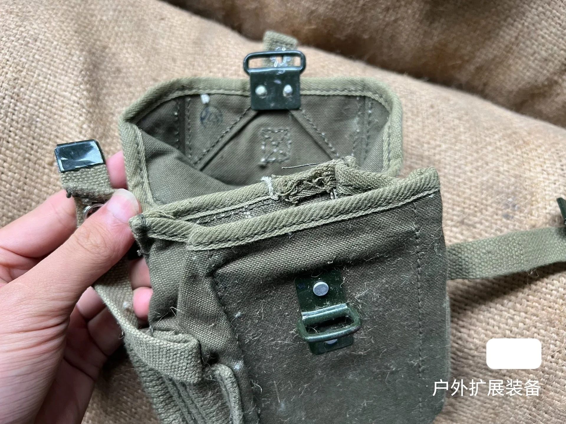 2024 زوج من فجأة ندوب حقيقية قابلة للجمع سنة حرب فيتنام WW2 الجيش الأمريكي قماش حزام الذخيرة الحقيبة 2 قطعة