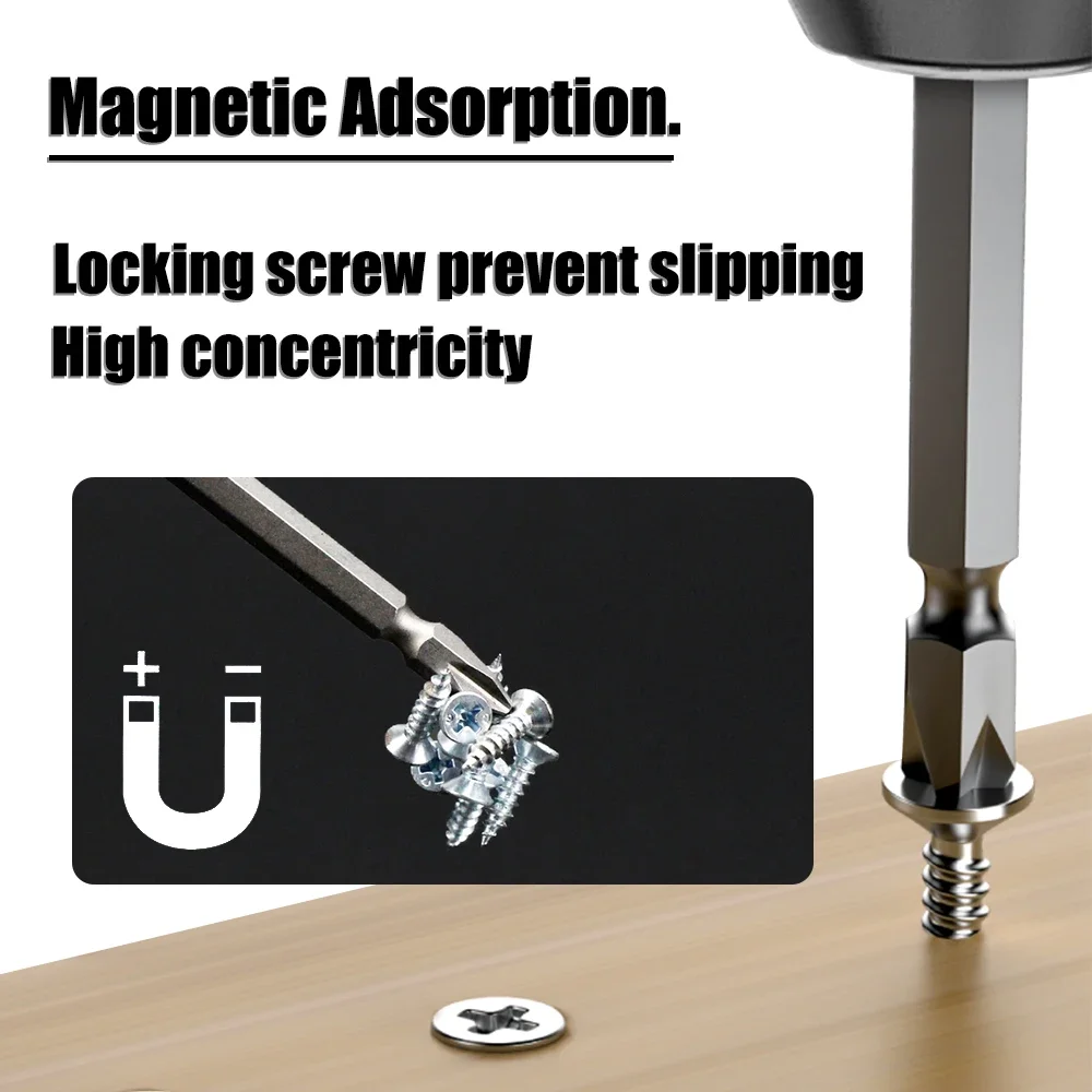 10 Pz 65-200mm Punte per cacciavite a doppia estremità S2 Acciaio Ph2 Punta a croce Forte magnetico ad alta durezza Coppia Lotto Set di teste