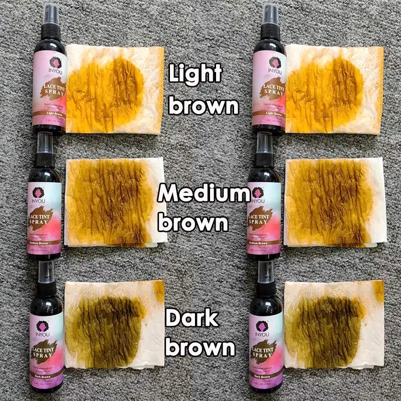 Lace Tint Spray For Lace Wig Light Medium Dark Brown Lace Spray - 100Ml 3.38Oz Lace Hair Dye Wig Tint Spray Easy To Use