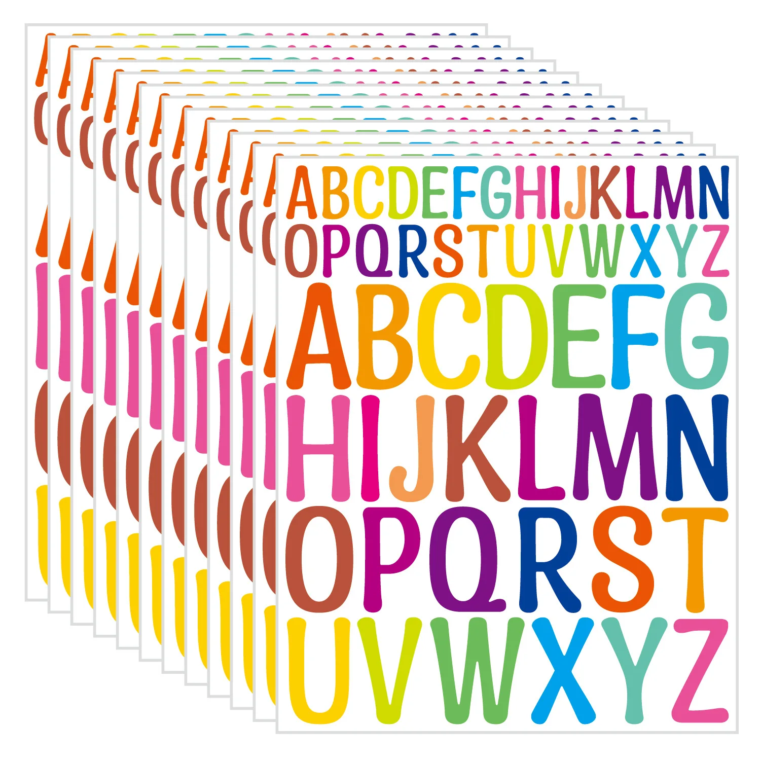 1 sheet Colorful Alphabet Stickers Self-Adhesive Number Alphabet Vinyl Stickers for Mailbox Numbers Sign,Notebook Art Making