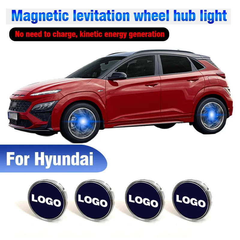 

Hub light Car Floating Illumination Wheel Caps LED Light Center Cover Lighting Cap For Hyundai N LINE i30 Accent Tucson Elantra