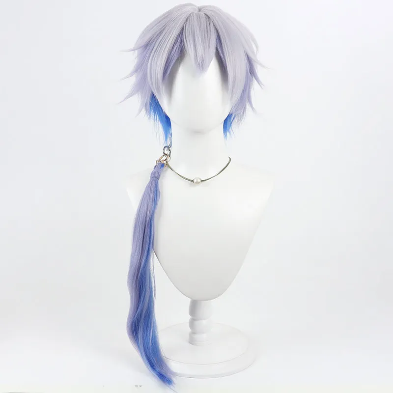 Virtual YouTube Vtuber Koyanagi Ookami Cosplay Wig Halloween Carnival Party Props Synthetic Hair Heat Resistant Fiber + Wig Cap