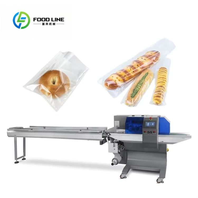 Bread Pillow Packaging Machine Customized Multi Functional Flow Wrapping Machine For Noodle Popsicle Cookies Packing