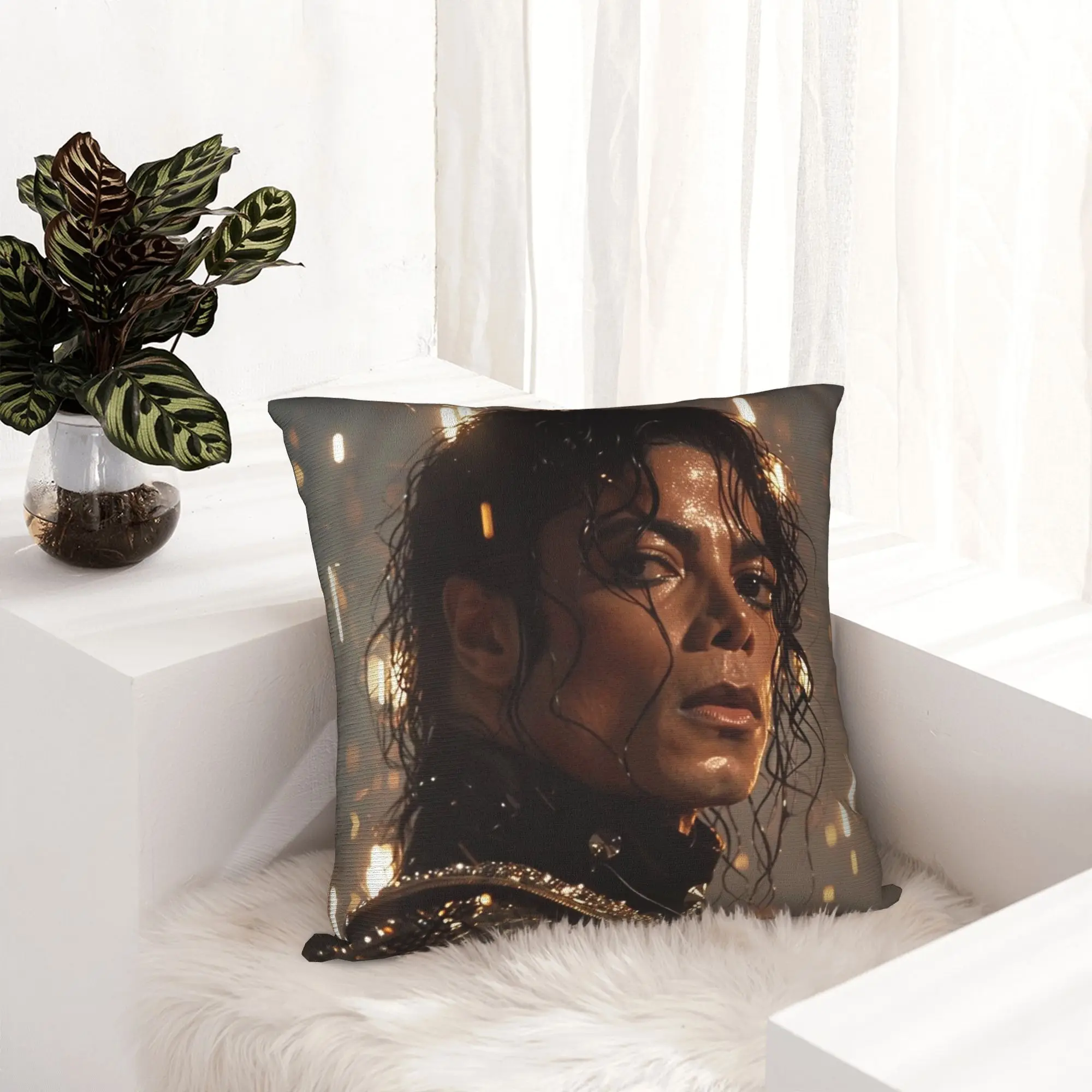Michaels Jacksons Retro Pillowcase Printed Fabric Cushion Cover Gift  Pillow Case Cover Home Drop Shipping 45X45cm