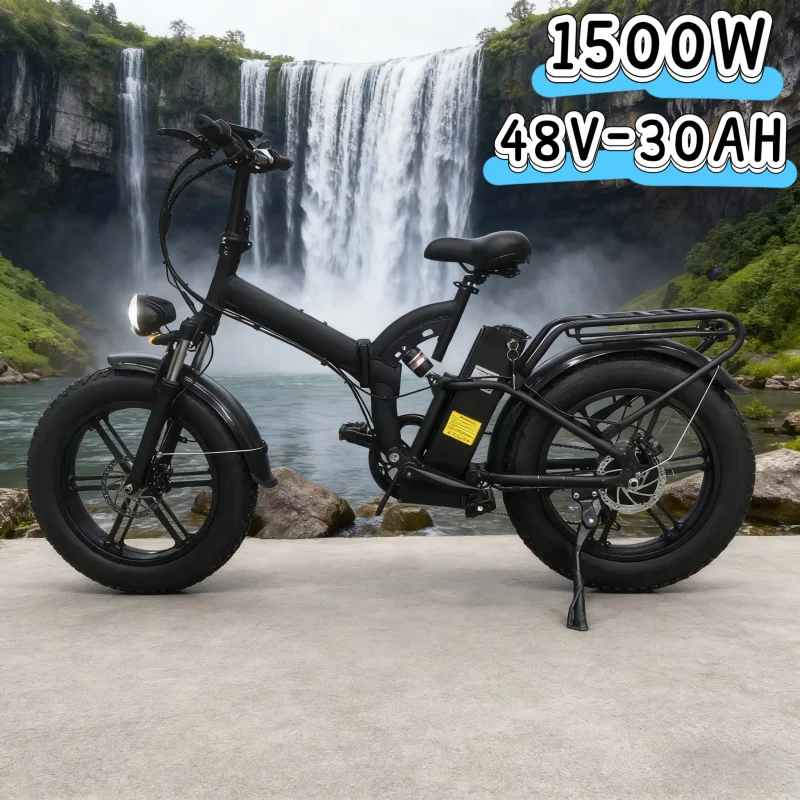 

Durable electric bicycle with worry-free battery life.48V30AH battery and powerful 1500W motor. E-Bike saves time when traveling