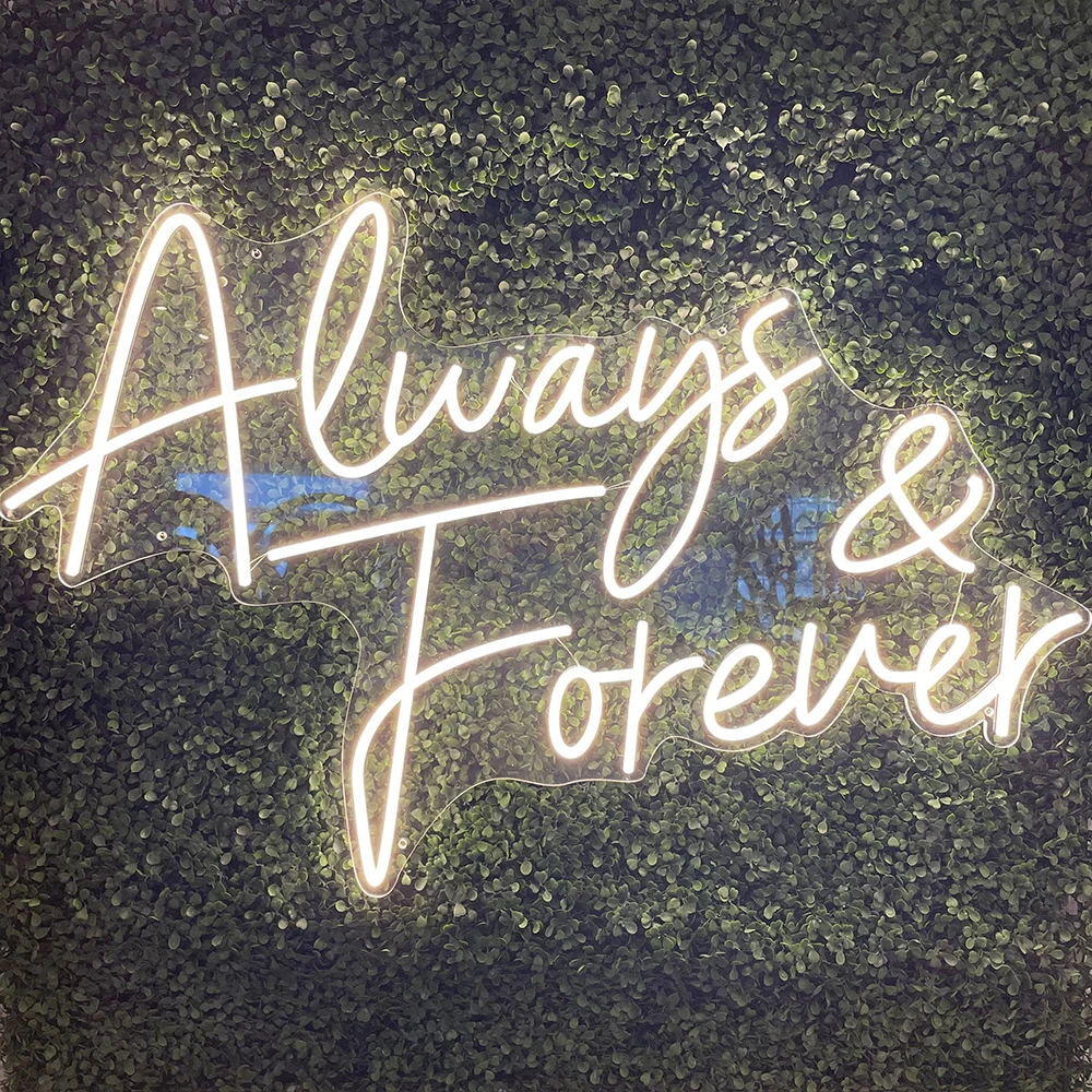 

Custom Neon Forver & Always Led Sign for Wedding Engagement Event Decor Hanging Neon Lights Decor Wall Home Bedroom Decorations