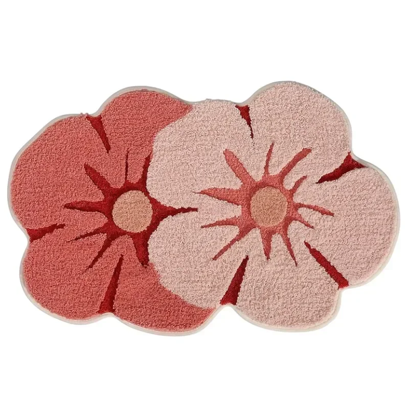 Flower Shaped Cute Bathroom Mats Luxury Fluffy Thick Shaggy Bath Rugs Carpets Microfiber Tufted Mat Home Decor