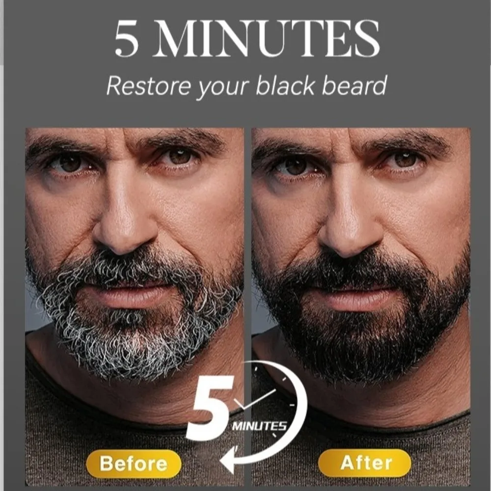10pcs/Box Beard Tint Instant Blackening Men's Beard Dye Color Tint DIY Coloring Beard Paint Nature Facial Hair Color Men