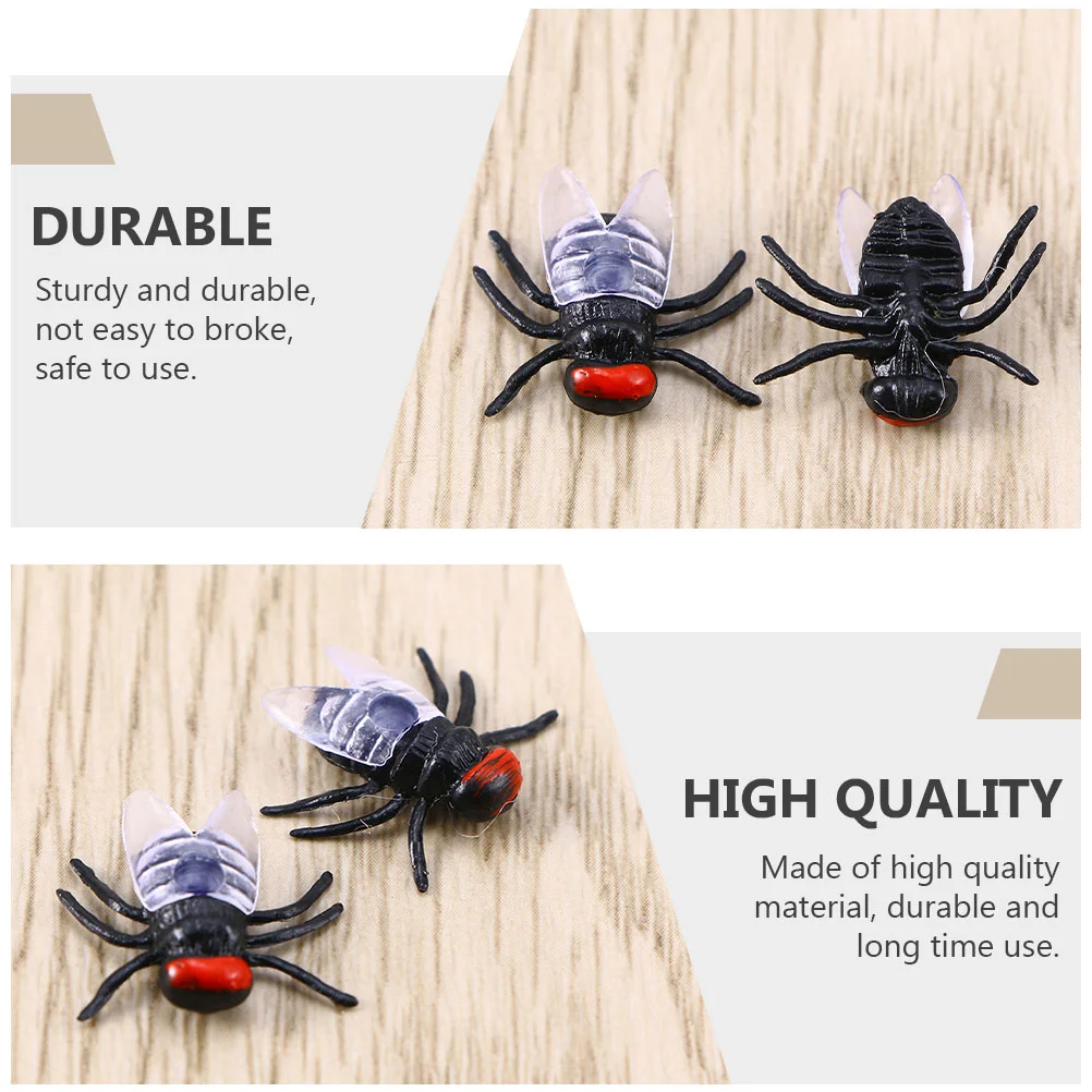 100 pezzi di giocattoli volanti artificiali volanti plastica nera mosca simulazione ingannevole scherzo puntelli insetti finti in PVC