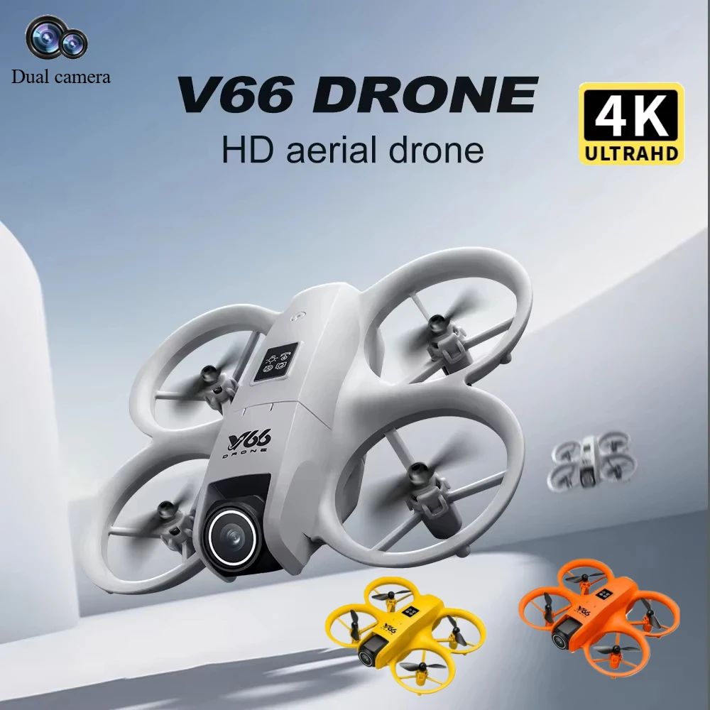 

New Mini Drone V66 with 180° Adjustable 4K HD WiFi Camera LED Light Pocket RC Quadcopter Obstacle Avoidance for Adults Kids