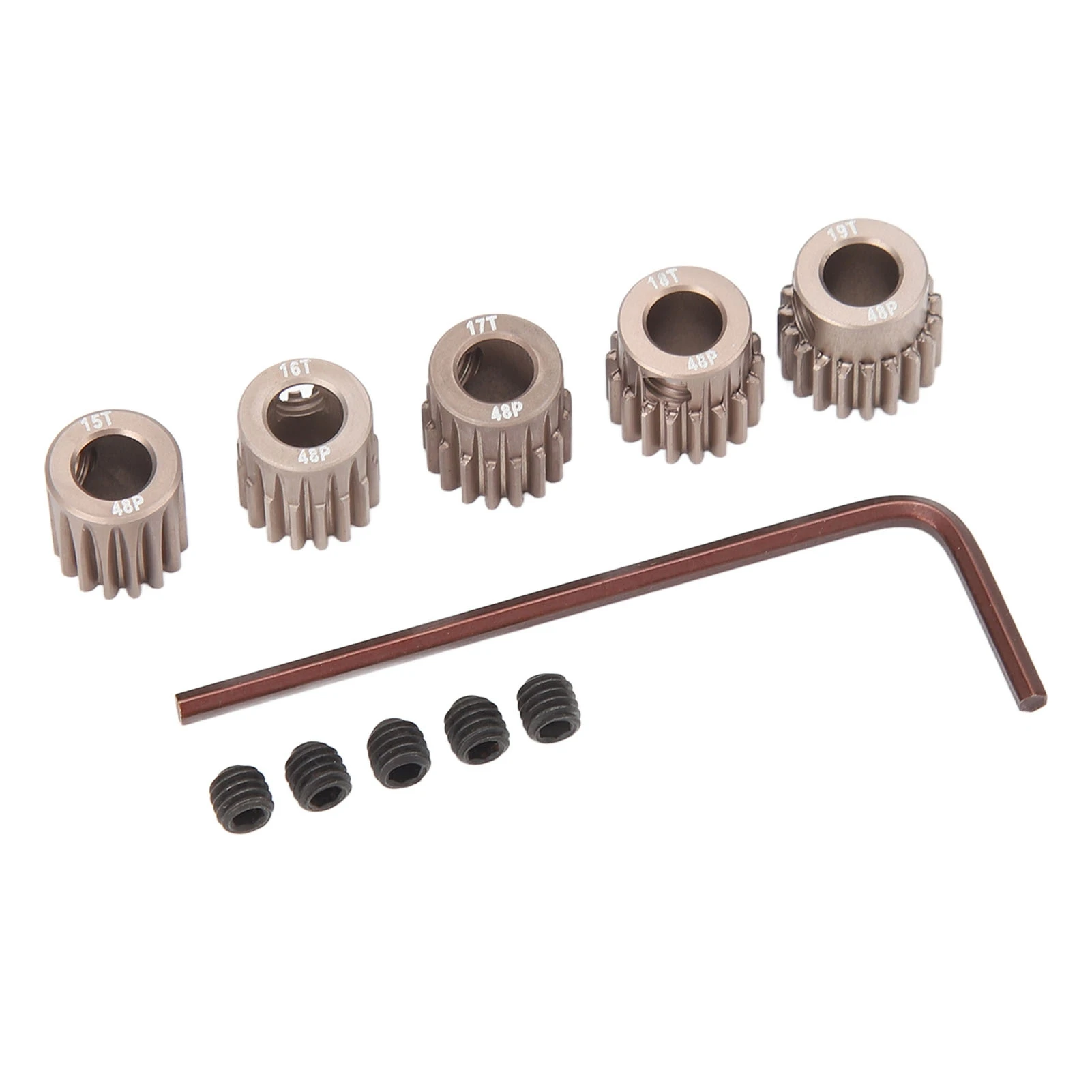 48DP Pinion Motor Gear 15T 16T 17T 18T 19T Stable Operation 7075 Aluminium Alloy for 1/10 RC Model 5mm Shaft