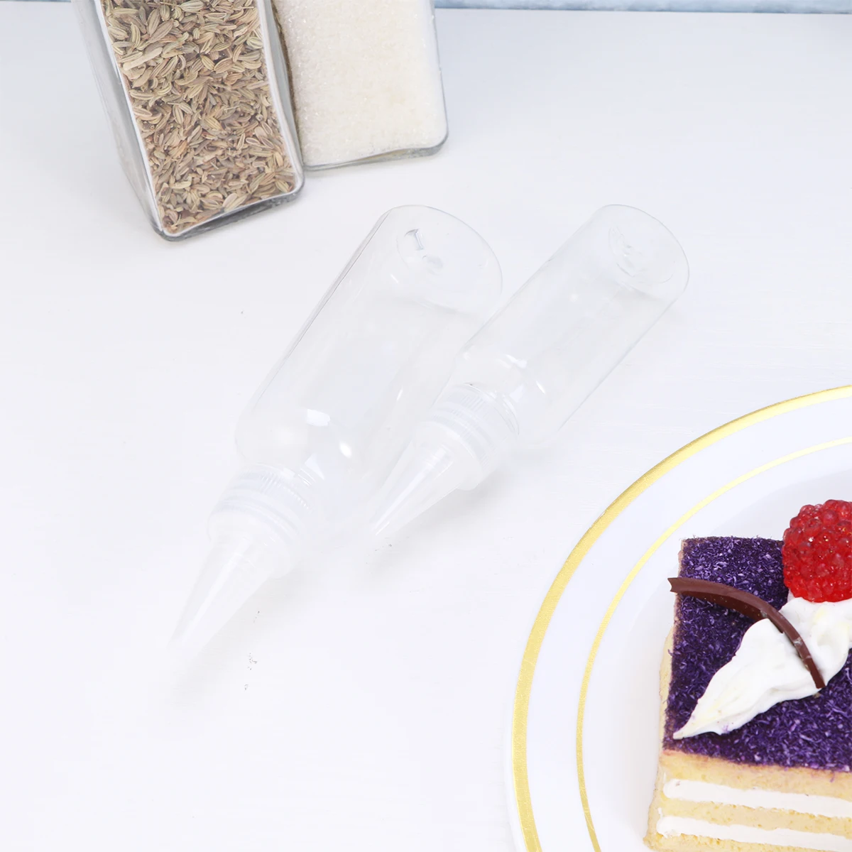 

6pcs Plastic Packing Bottles Soft Lightweight Sealed Storage for Salad Dressing Cream Tomato Helper