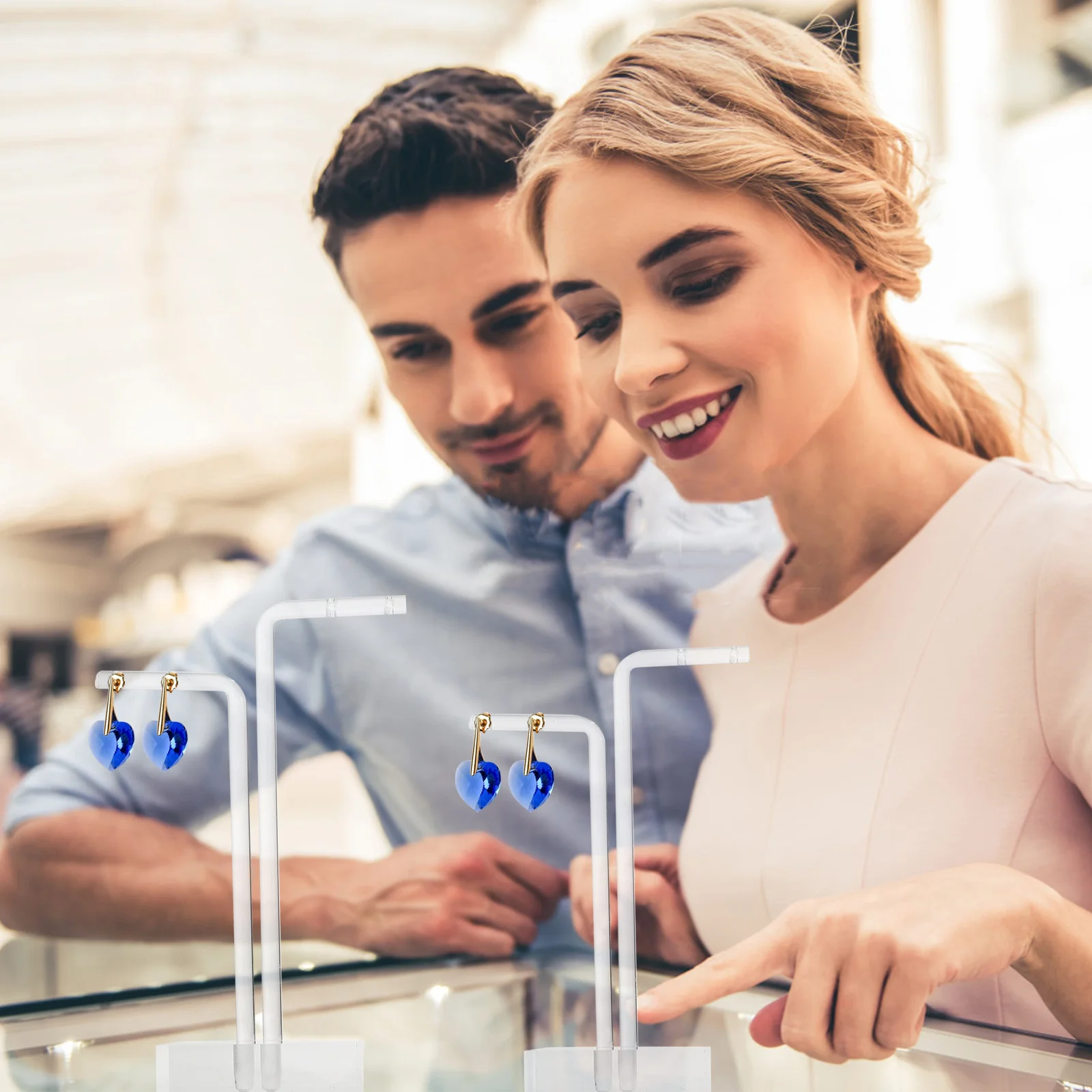 

2pcs Earring Display Stand Ear Studs Holder Jewelry Organizer Rack For Selling Desktop Storage Decorative Earrings Showing Rack