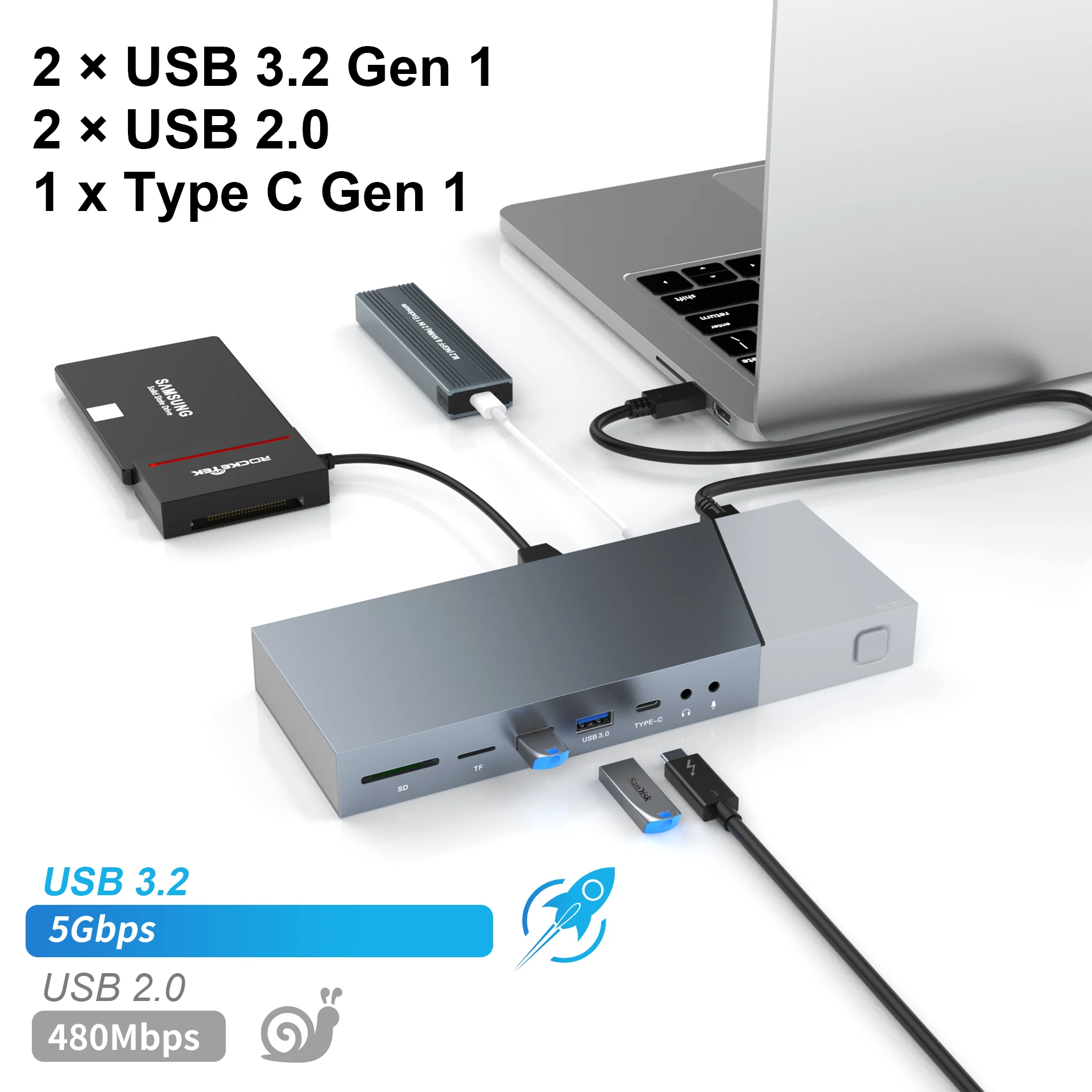 デスクトップパソコン用、ノートパソコン用、16ポートのハブ。 - Docking Station Usb C のレビューと価格