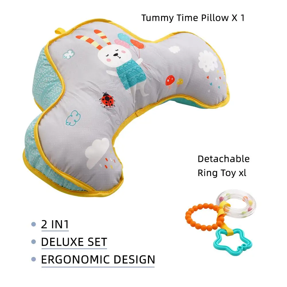 Baby Pillow Tummy Time Toy Lying Pillow High Contrast Double-Sided Birthday Toy Baby Gifts Training Baby Pillows Head-up Se A8E8