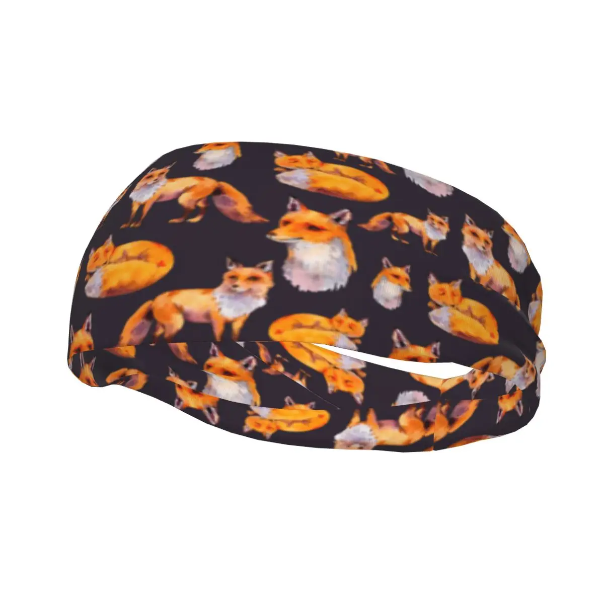 Sports Headband Woodland Foxes Pattern Running Fitness Sweatband Absorbent Cycling Jog Hair Bandage