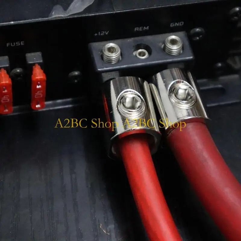 A2BC Portable Amp Input Reducer 4pcs 1/0 Gauge to 4 Gauge Wire Reducer Power/Ground Input Reducer Connection Aluminum
