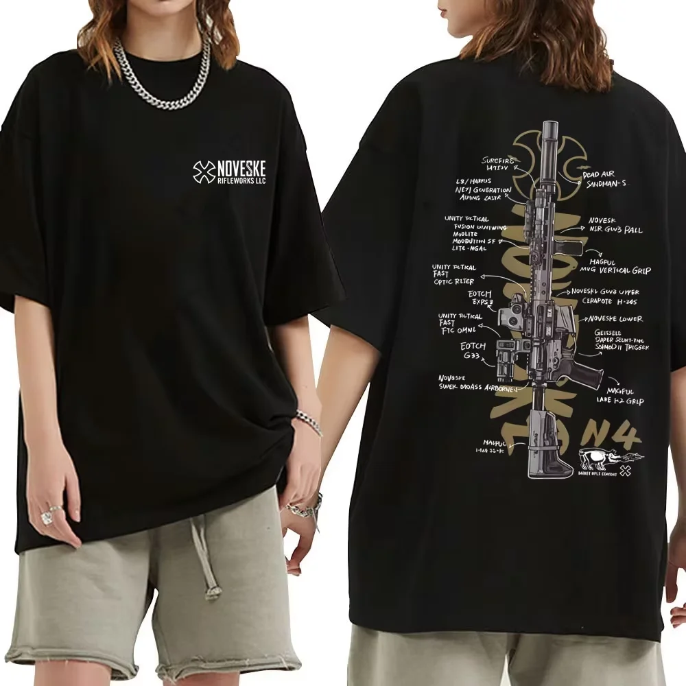 2026 New NOVESKE N4 Outdoor Training Competition Tactical Army Fan T-shirts Men Women Vintage Oversized Short Sleeve Tops