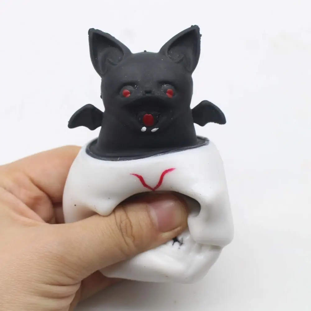 Праздничная игрушка для снятия стресса, Хэллоуин, череп, мягкий набор игрушек для снятия стресса, украшение для вечеринки, эластичный скелет, летучая мышь для трюков