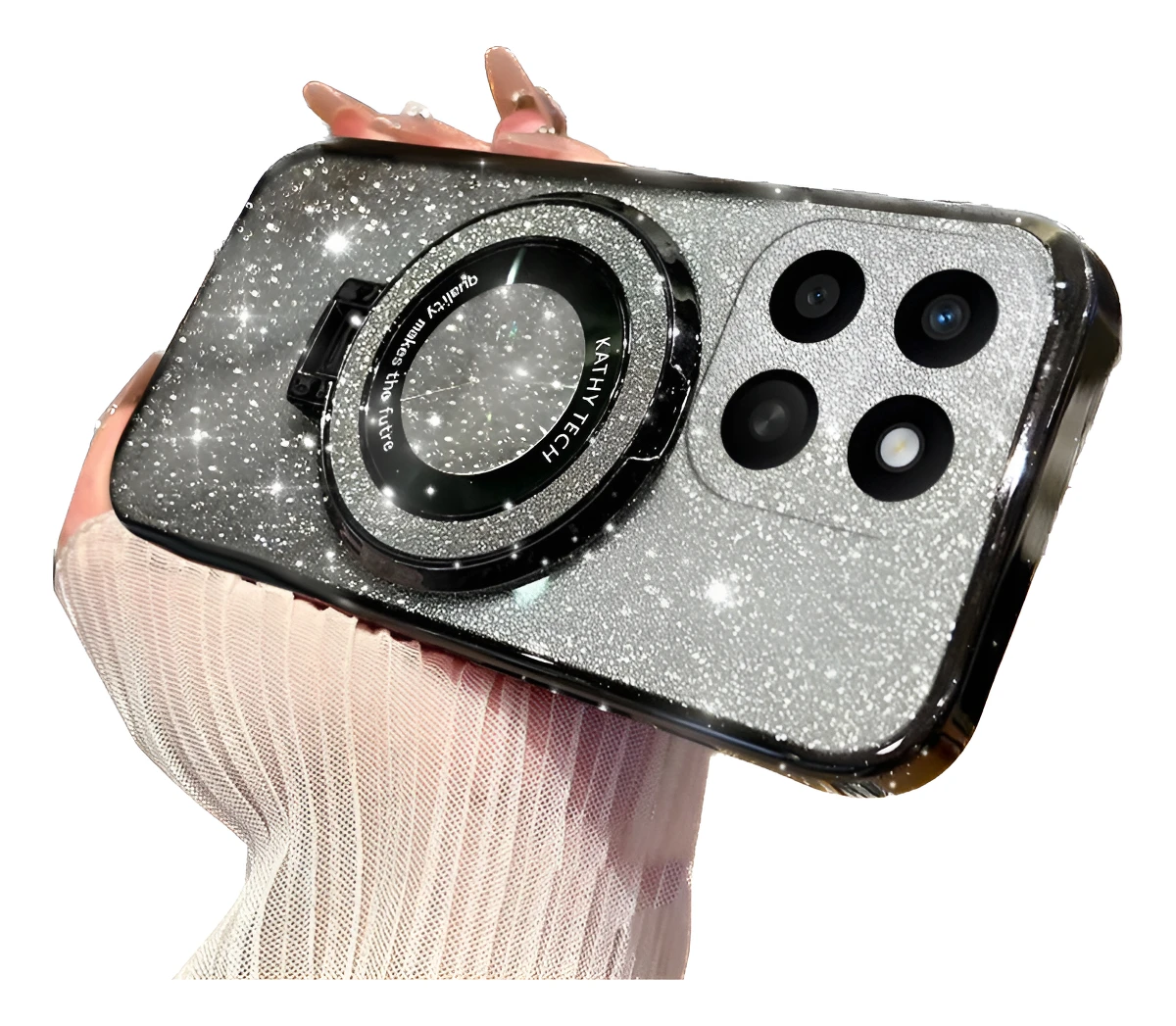 

Glitter Water Ripple Hole Magsafe Case For Honor X7d 400 Smart Folding Holder Cover For Honor X7d 400 Smart Hard Shell