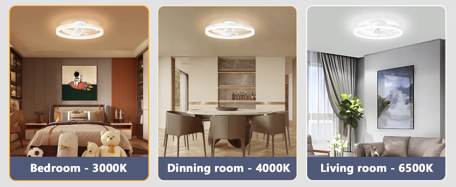 IRALAN Modern Ceiling Fan LED Light Easy To Install Ultra-thin Acrylic Shell Infinitely Dimming Lighting Household Decoration