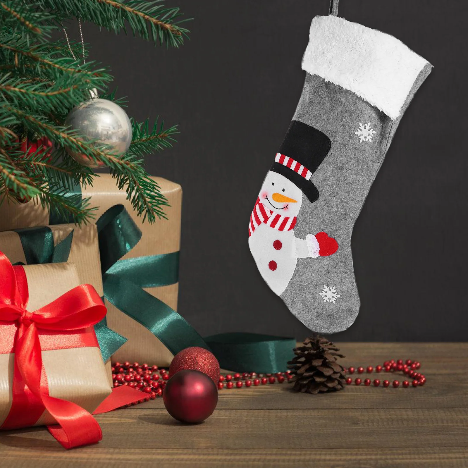 

Christmas Snowman Socks Stocking Bag Decorative Hanging nament Gift Holder for Tree Party Fireplace Premium Material Children