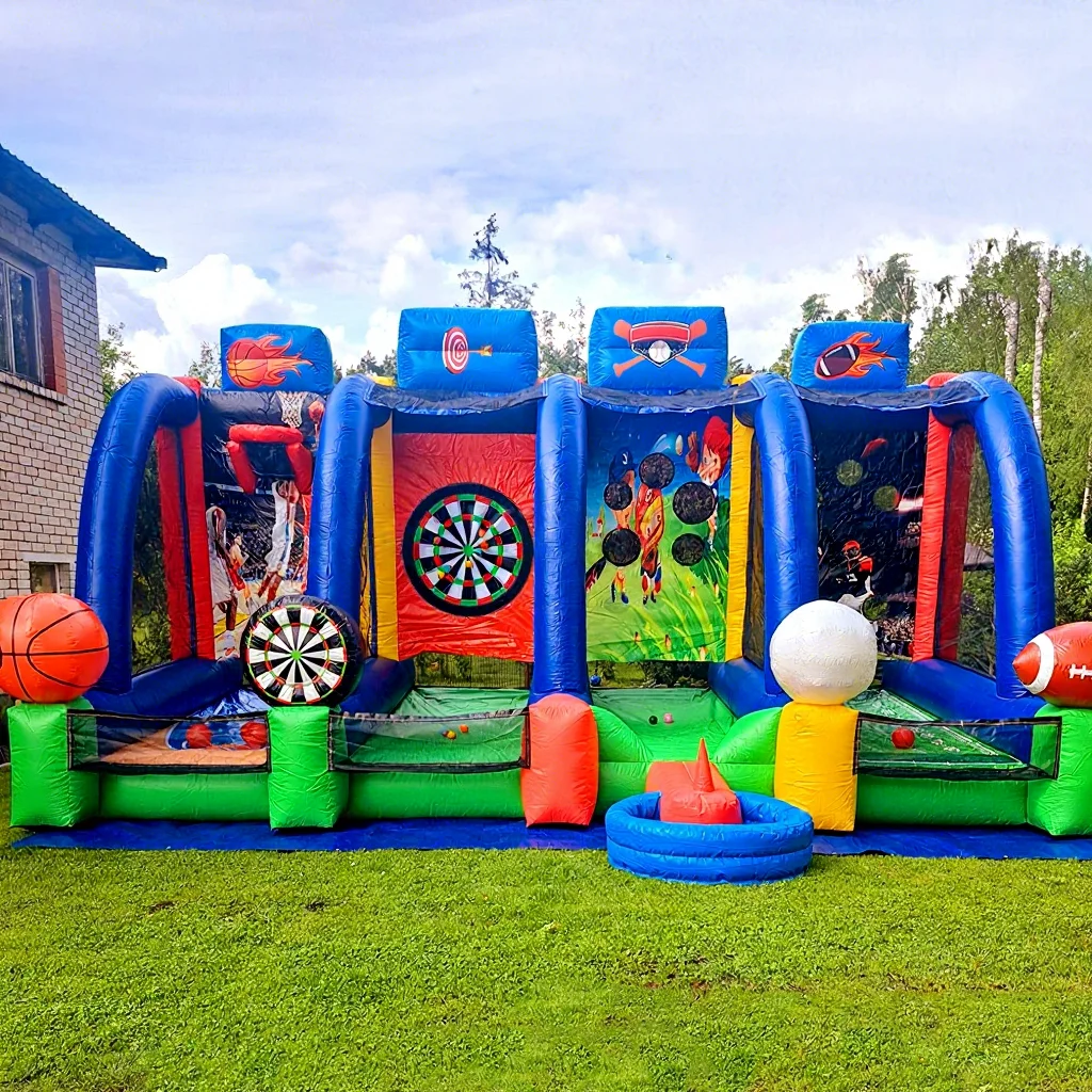 

Портативный надувной футбольный и баскетбольный комплекс 4 в 1 для спортивных соревнований и карнавалов