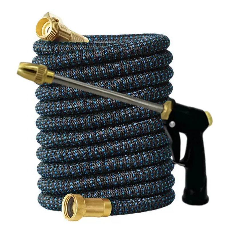 

Гибкий расширяемый садовый шланг с насадкой высокого давления для мойки автомобилей и полива сада