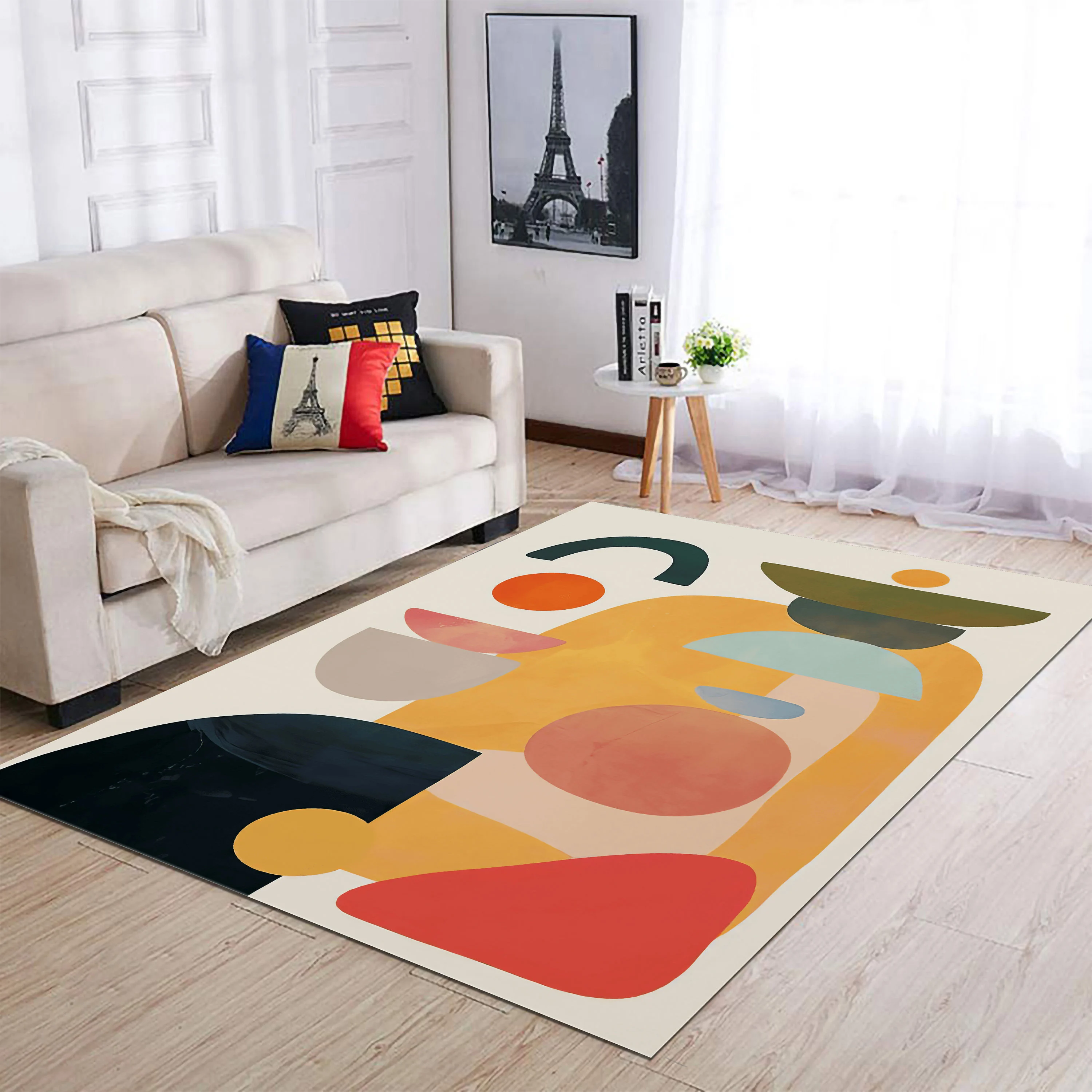 Soft Modern Abstract Rug Minimalist Nordic Scandinavian Area Rugs for Living Room Rug Bedroom Diningroom Kitchen Home Decoration