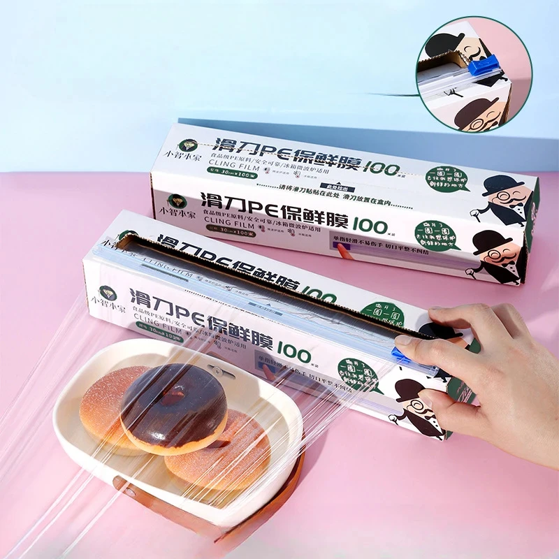 Saran Wrap, Microwavable Cling  Film Wrap - With Removable Slide-Cutter, Clear Plastic Food Wrapping Film Keep Food Fres