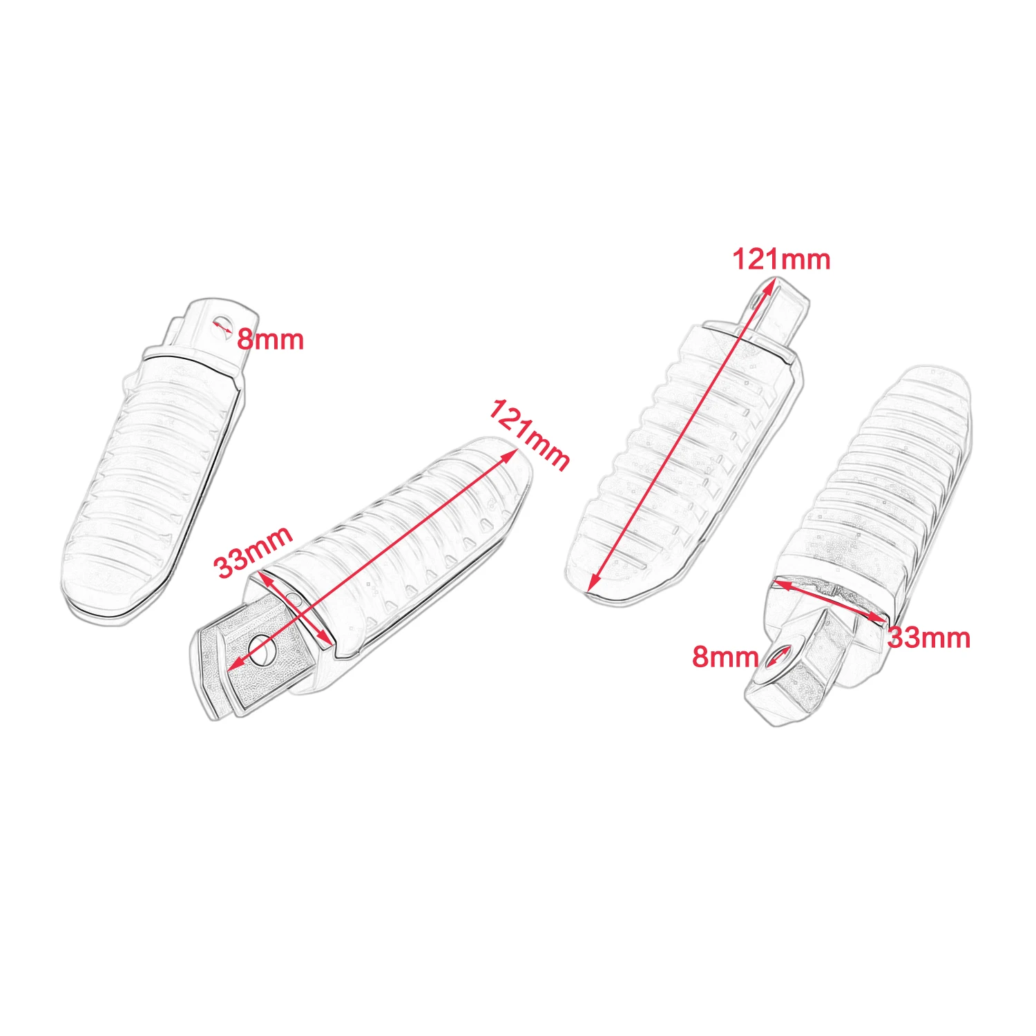 For Suzuki GSR600 GSR750 GSXR1300 Hayabusa M8 Motorcycle Front Rear Footrests for SV400 SV650 SV1000 GSR400 GSX1300R Foot Pegs
