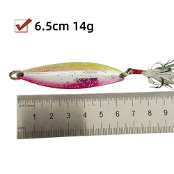 2pcs 6.5cm 14g Fishing Spoon Lure Metal water Wave Shell Spoons with Hook Hard Bait