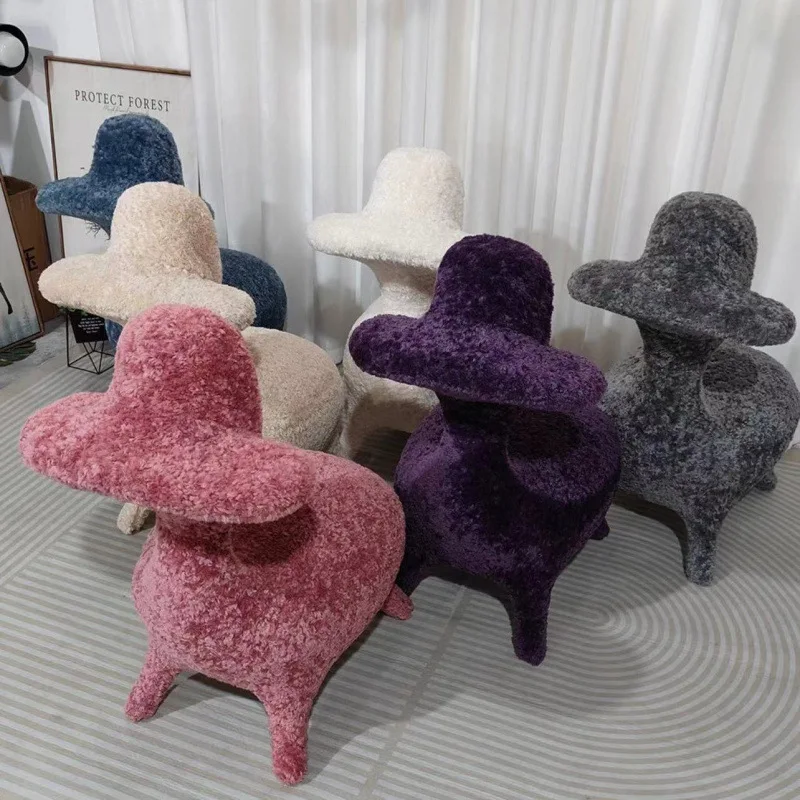 

Living room mobile game chair Modern creative sofa Single chair Pony Lamb chair Children's bedroom Leisure animal stool