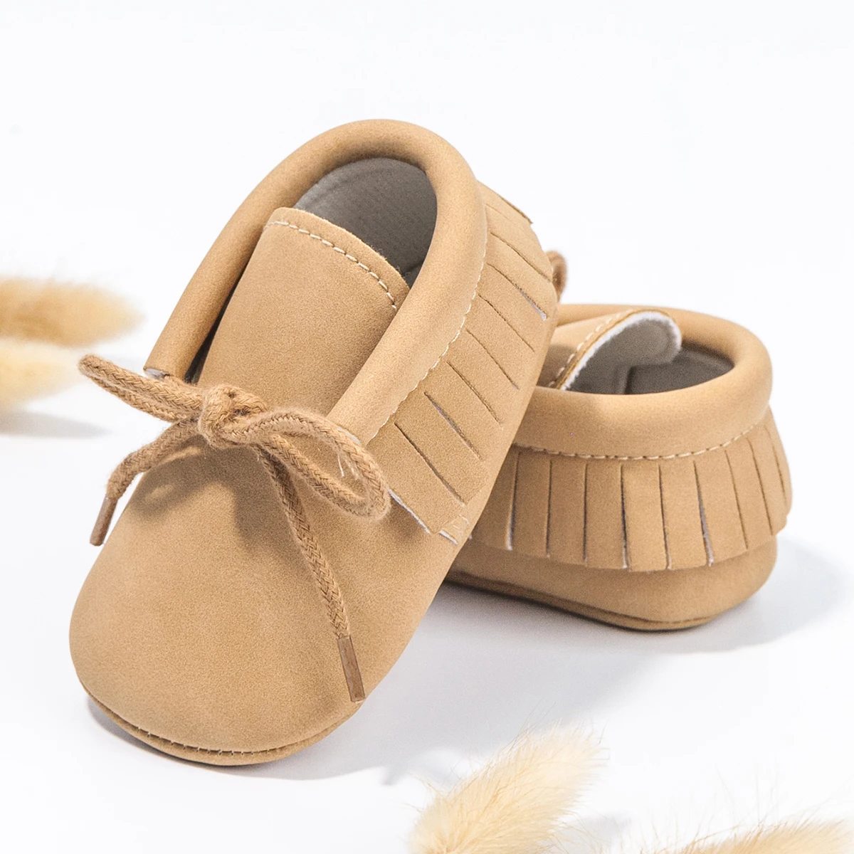 Classic Vintage PU Leather Bow Tie Baby Shoes Tassel Soft Sole Boys Girls Baby Moccasins Infant Initial First Walkers Shoes