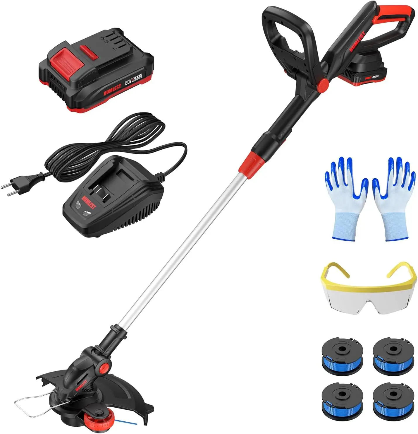 

String Trimmer Cordless with Auto Feed,20V Battery Powered 13" Edger and Weed Trimmer,2 in 1 Electric Grass Trimmer,2.5Ah Batter