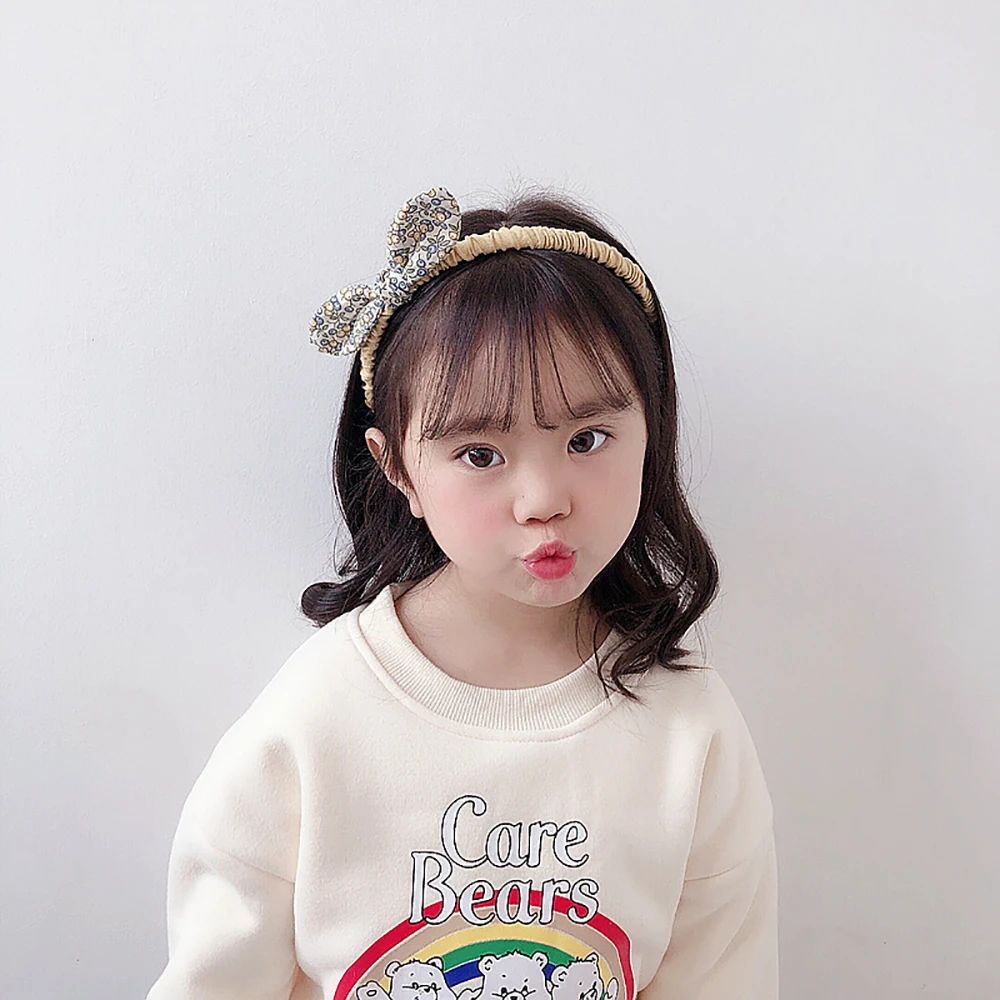 

Cute Cloth Kids Rabbit Ears Bowknot Headband Hair Accessories Hair Hoops Flowers Printed Hairband