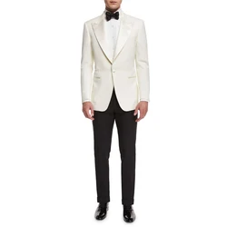 Men's 2 Piece Suit One Button Peak Lapel Party Dinner Tuxedo