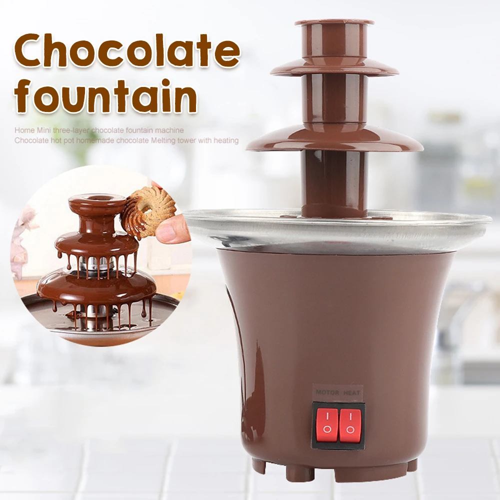 Three Layer Household Chocolate Fountain Chocolate Melt Fondue Chocolate Lava Machine for Melting Chocolate Chocolate Tower US