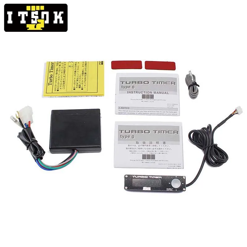 مؤقت توربو لسيارة السباق من النوع 0 شاشة LED رقمية عالمية أبيض وأحمر وأزرق مع شعار HK S #4