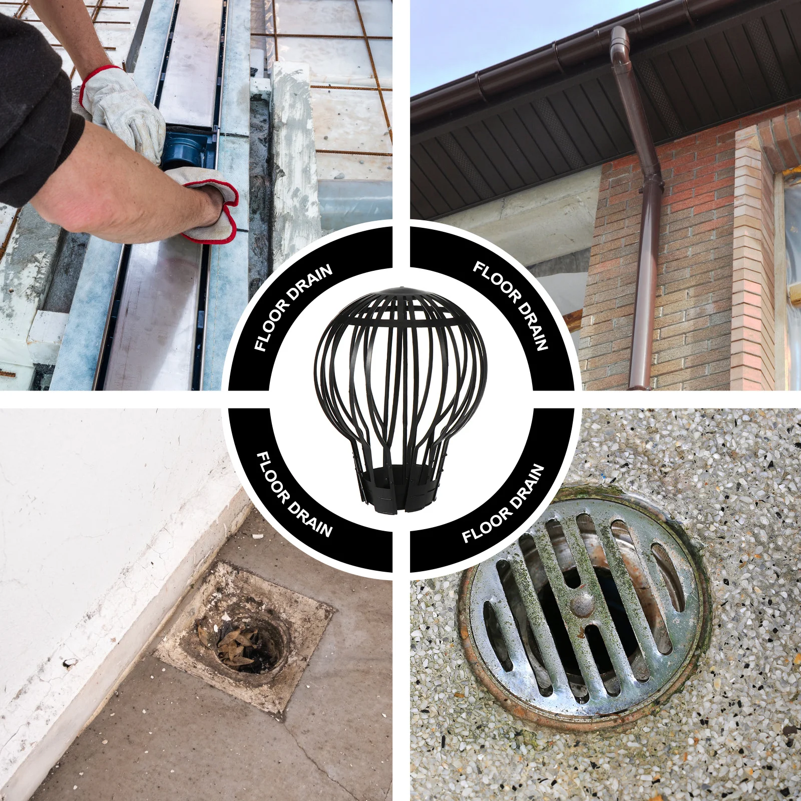 

4Pcs Sink Drain Cover Plastic Filter Anti-Blocking Rooftop Floor Drain Mesh Strainer for Kitchen Bathroom