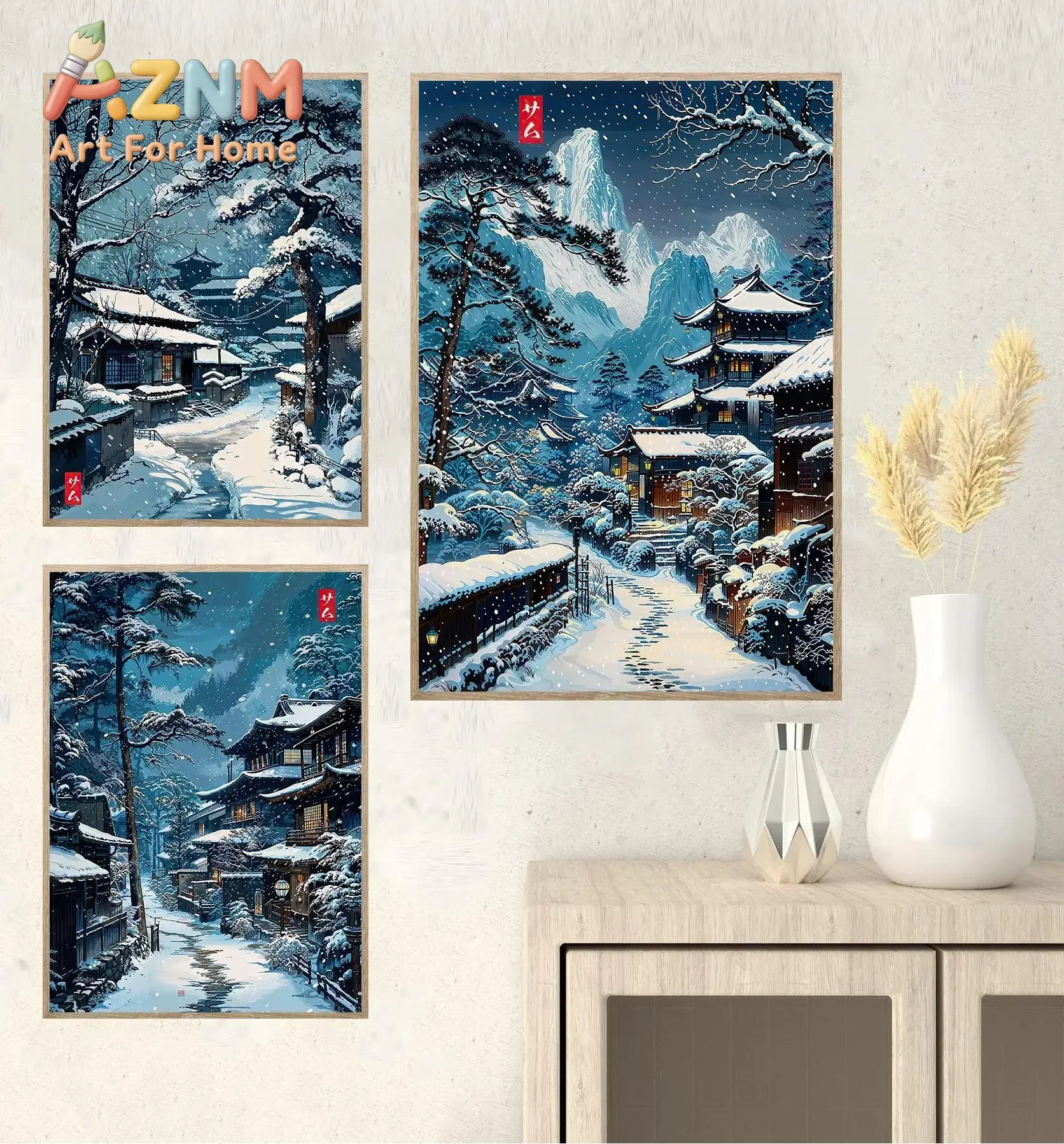 2026 Japanese Ukiyoe Style Tokyo Street Sakura Temple City Building landscape Poster Canvas Paintings Wall Art Pictures Home Dec