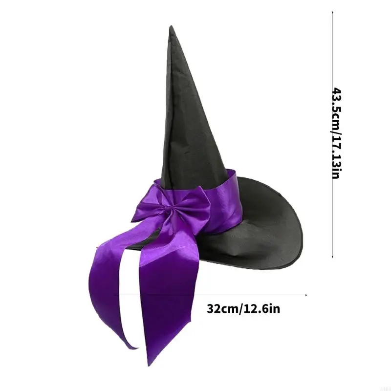 هالوين الساحرة قبعة كبيرة bowknot wizard wizard for adil اطفان حدث cosplay f3md